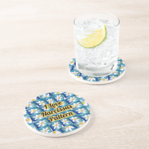 White Narcissus Pattern Coaster