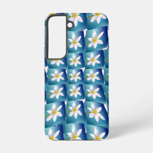 White Narcissus Pattern Samsung Galaxy Case
