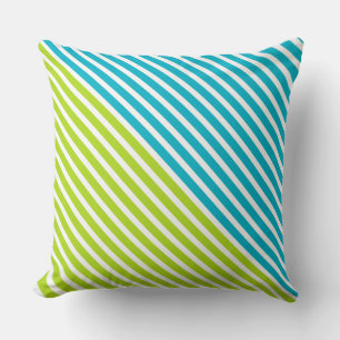 White Narrow Stripes + your backgr. colour & ideas Cushion