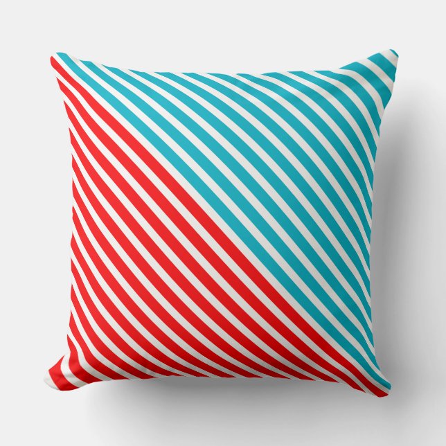 White Narrow Stripes + your backgr. colour & ideas Cushion (Front)