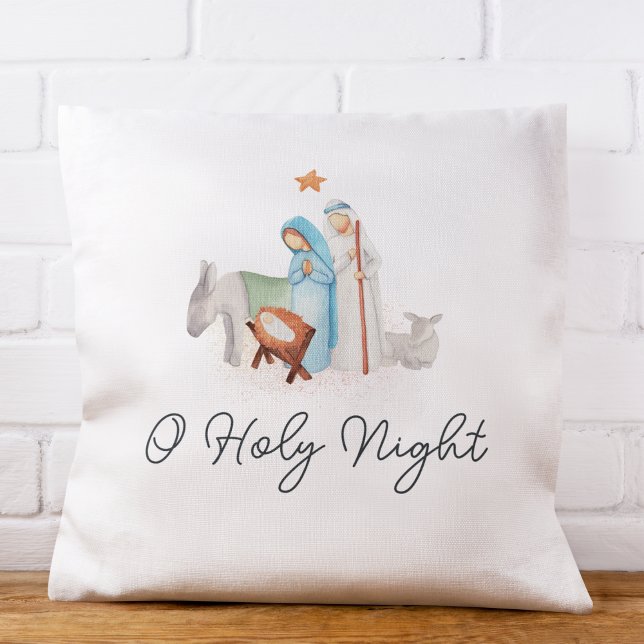 White Nativity Religious Christmas  Cushion (Creator Uploaded)