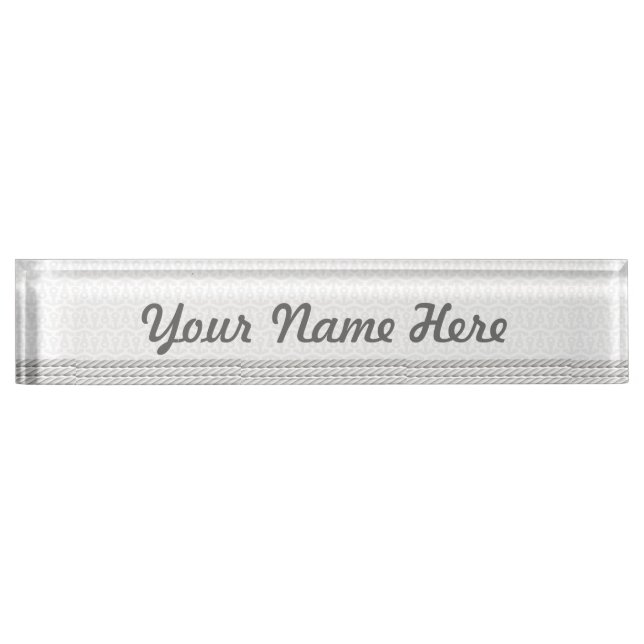 White Nautical Anchor Design with Rope Nameplate (Front)