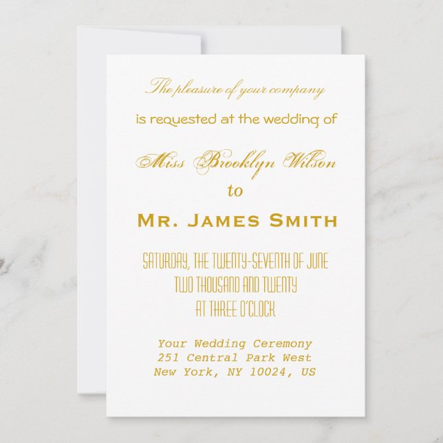White Nautical Wedding Invitations Gold Compass (Front)