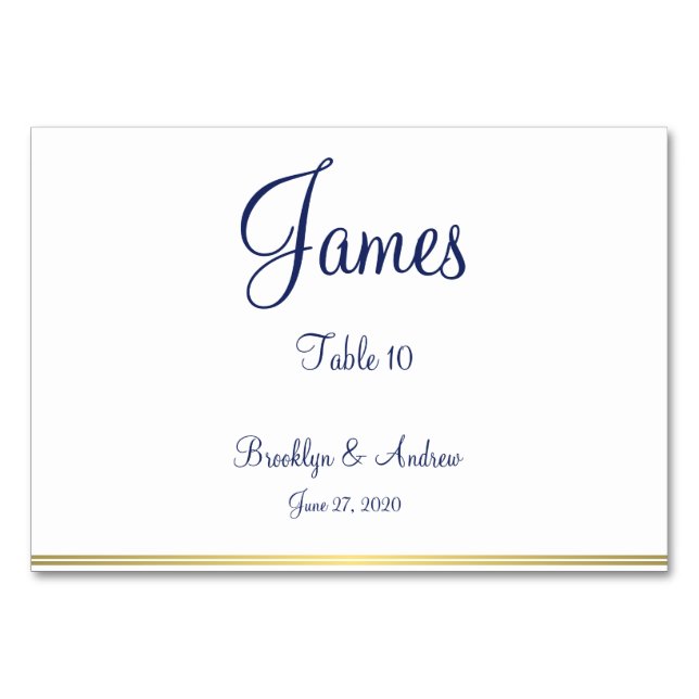 White Nautical Wedding Place Cards Table Cards (Front)