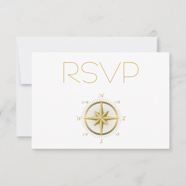 White Nautical Wedding RSVP Cards (Front)