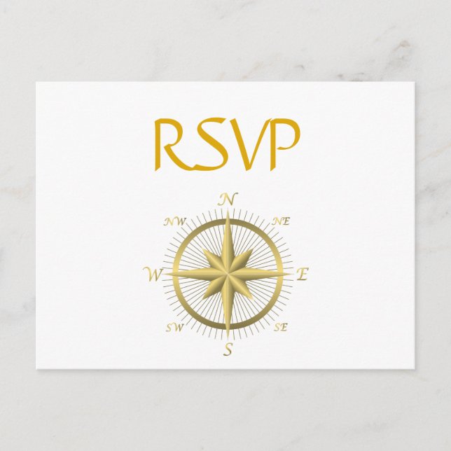 White Nautical Wedding RSVP Postcards (Front)