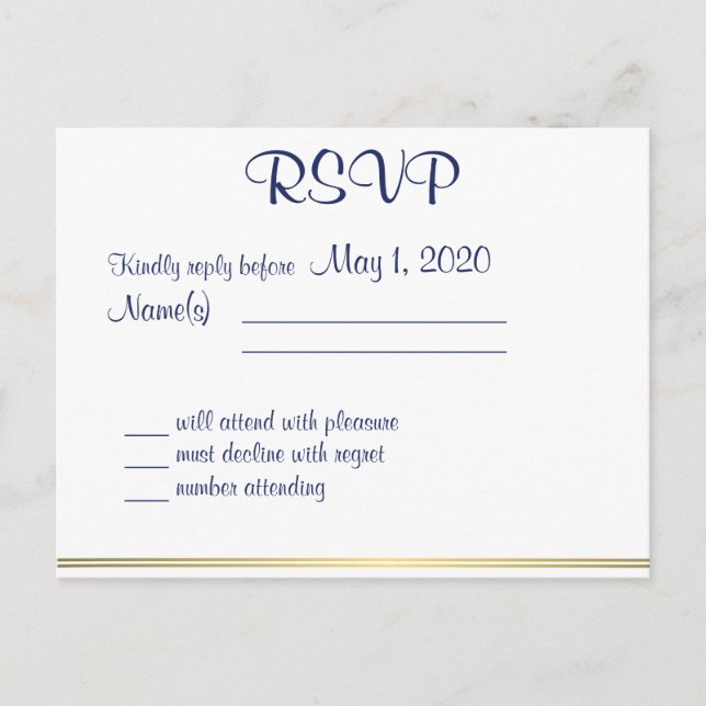 White Nautical Wedding RSVP Postcards (Front)