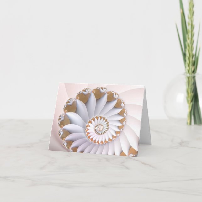 White Nautilus Cute Abstract Seashell Art Card (Front)
