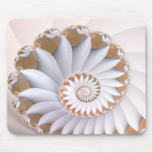 White Nautilus Cute Abstract Seashell Art Mouse Mat
