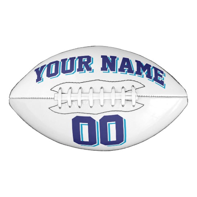 WHITE NAVY AND BLUE Custom Football American Football (Front)