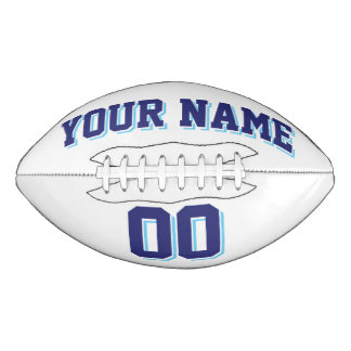 WHITE NAVY AND LIGHT BLUE Custom Football American Football