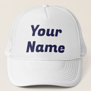 White & Navy CUSTOMIZABLE Trucker Hat