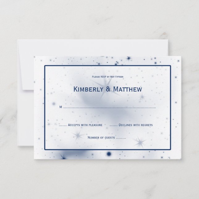 White Navy Stars Design RSVP (Front)