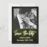 White Neon Boxwood Wedding Photo