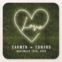 White Neon Sign Love Heart Wedding