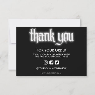 White Neon Sign Thank you Media Insert