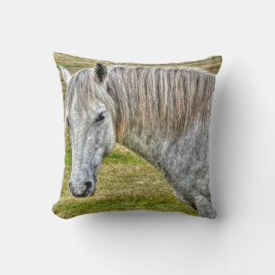 White New Forest Pony Wild Horse Cushion