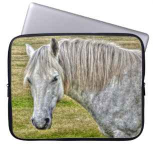 White New Forest Pony Wild Horse Laptop Sleeve