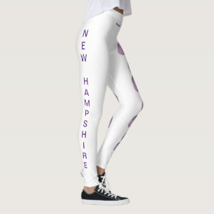 White New Hampshire Purple Lilac State Leggings