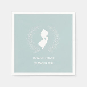 White New Jersey map custom names party  Napkin