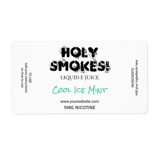 White Nicotine E Juice Labels (Front)