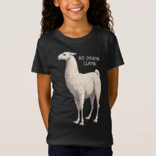 White No Drama Llama T-Shirt