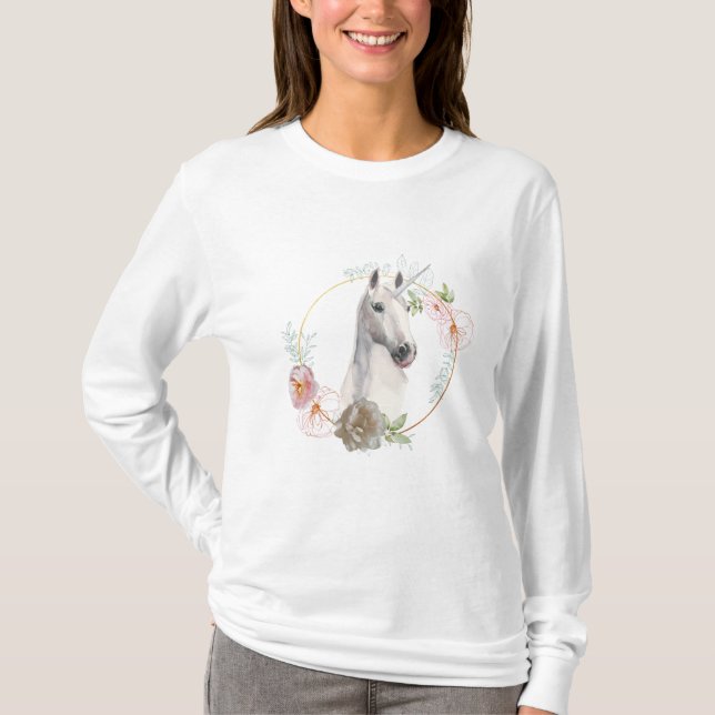 White Noble Unicorn T-Shirt (Front)