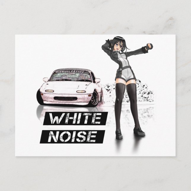 White Noise MX5 Miata Postcard (Front)