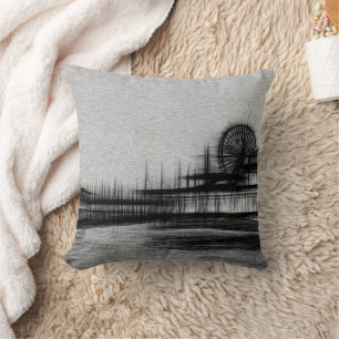 White Noise Santa Monica Pier Cushion