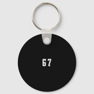 White Number 67 Team Junior Sports Numbered Unifor Key Ring