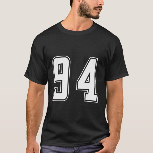 White Number 94 Team Junior Sports Numbered Unifor T-Shirt (Front)