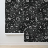 White Numbers & Formulas On Black Draught Chalkboa