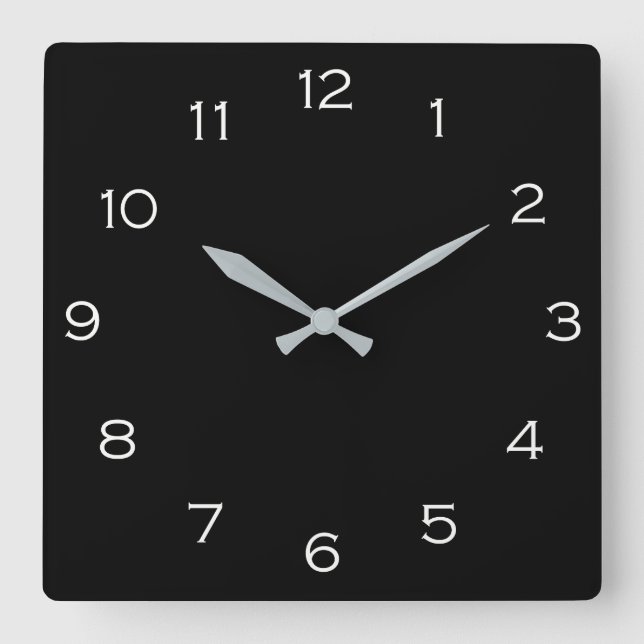 White Numbers On Black wccnt arc Square Wall Clock (Front)