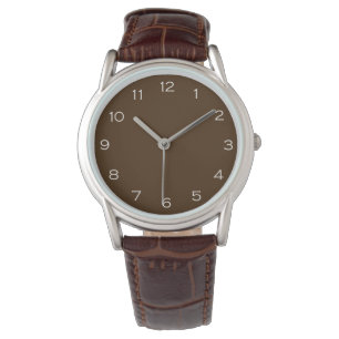 White Numbers On Brown wacnt Watch