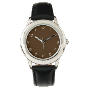 White Numbers On Brown wacnt Watch