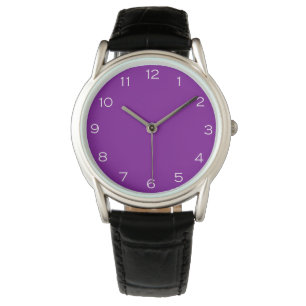 White Numbers On Purple Mens cn Watch