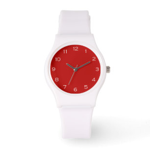 White Numbers On Red Womens cn Watch
