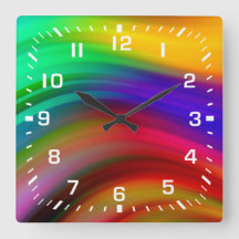 White Numbers / Rainbow Wave Stripes