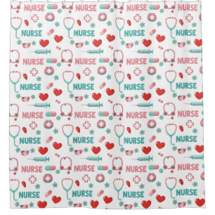 White Nurse Life Seamless Pattern (1) Shower Curtain