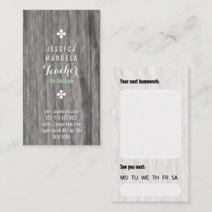 White oak wood, brown, white Appointment Business Card