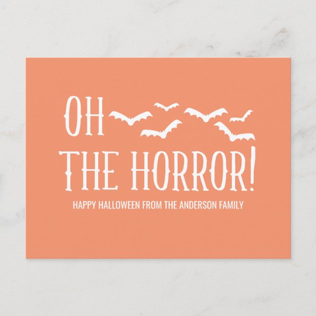 White Oh The Horror Halloween Postcard (Front)