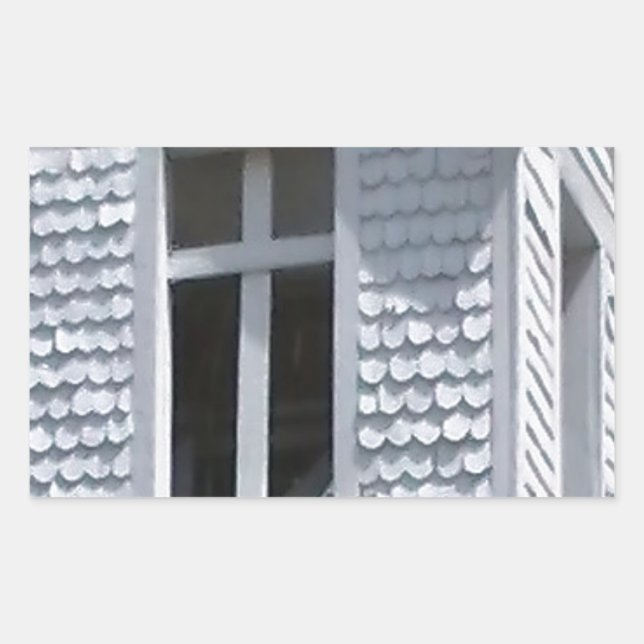 white old church in the mountains rectangular sticker (Front)