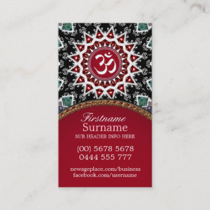 White Om Reiki Yoga New Age Business Cards