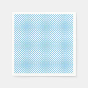 White on Baby Blue Small Size Polka Dots Paper Napkin