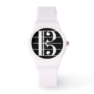 White-on-Black Alto Clef Watch