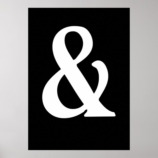 White on Black Ampersand Poster (Front)