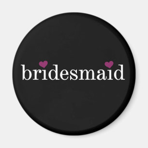 White on Black Bridesmaid Magnet