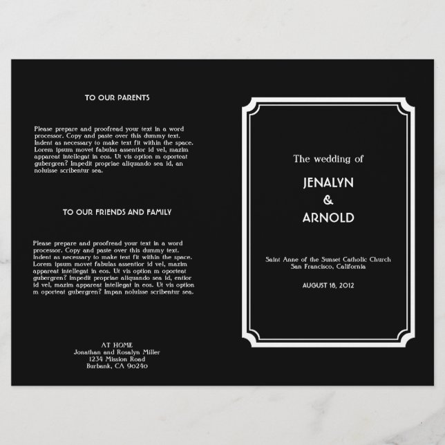 White on black Deco program (Front)