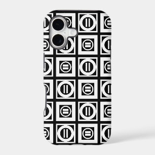 White on Black Geometric Equal Sign Pattern
