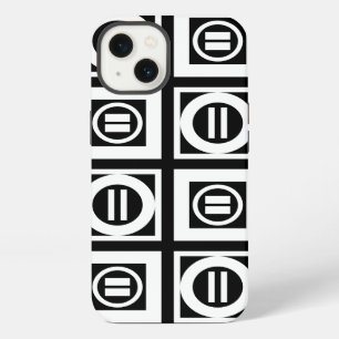 White on Black Geometric Equal Sign Pattern iPhone 13 Case